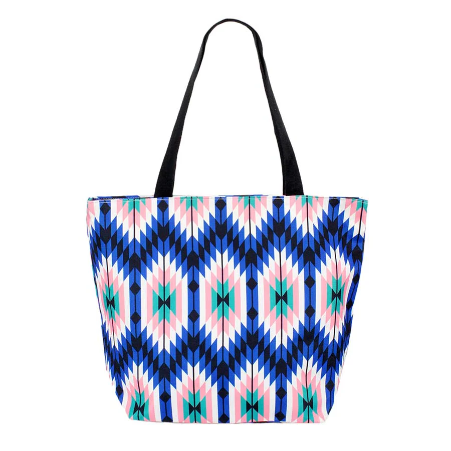 Vibrant Geometric Pattern Tote Bag