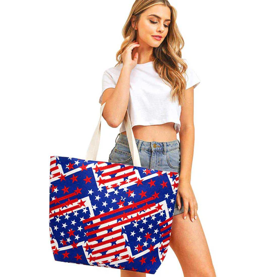 Patriotic Canvas Tote Bag