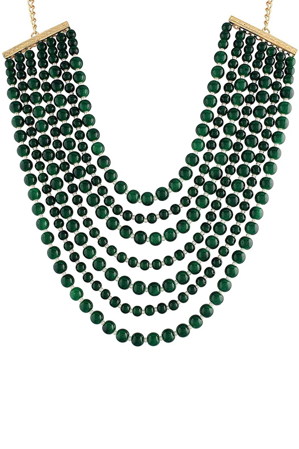 Green Elegance Beaded Necklace