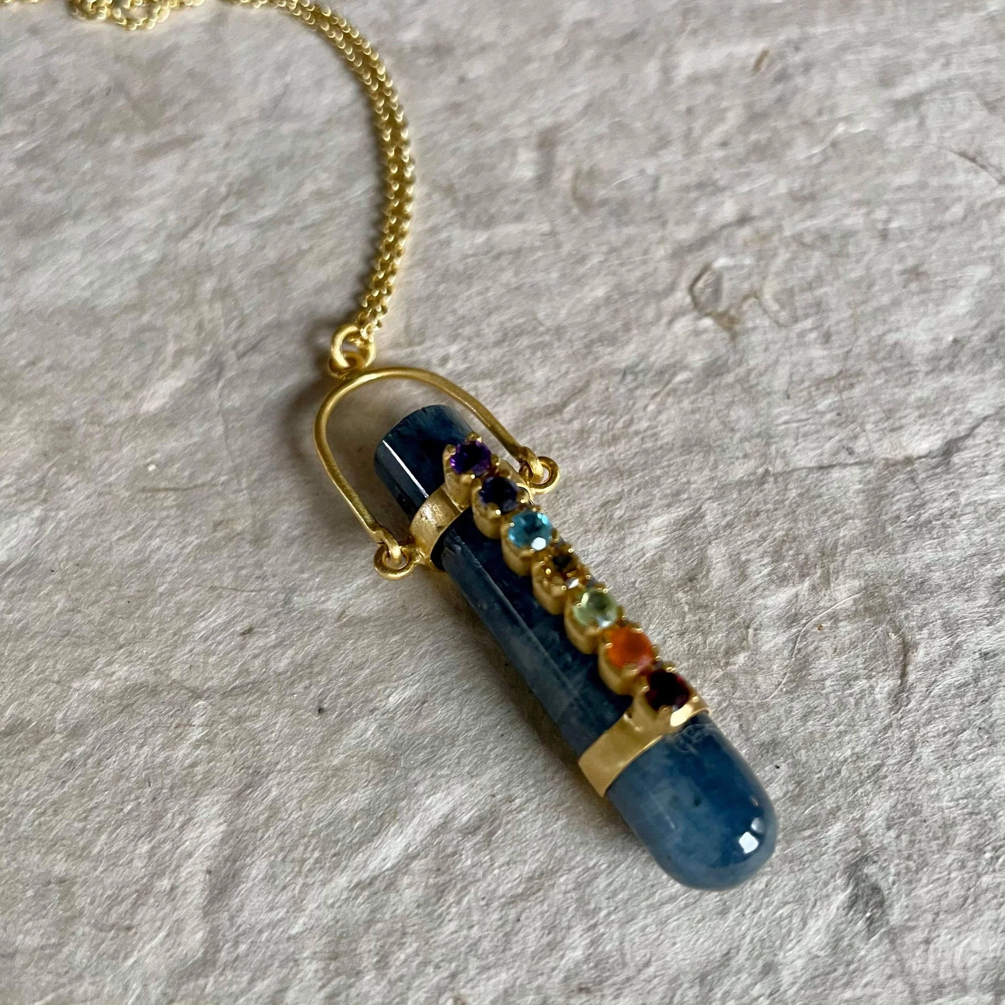 Elegant Gemstone Charm Necklace