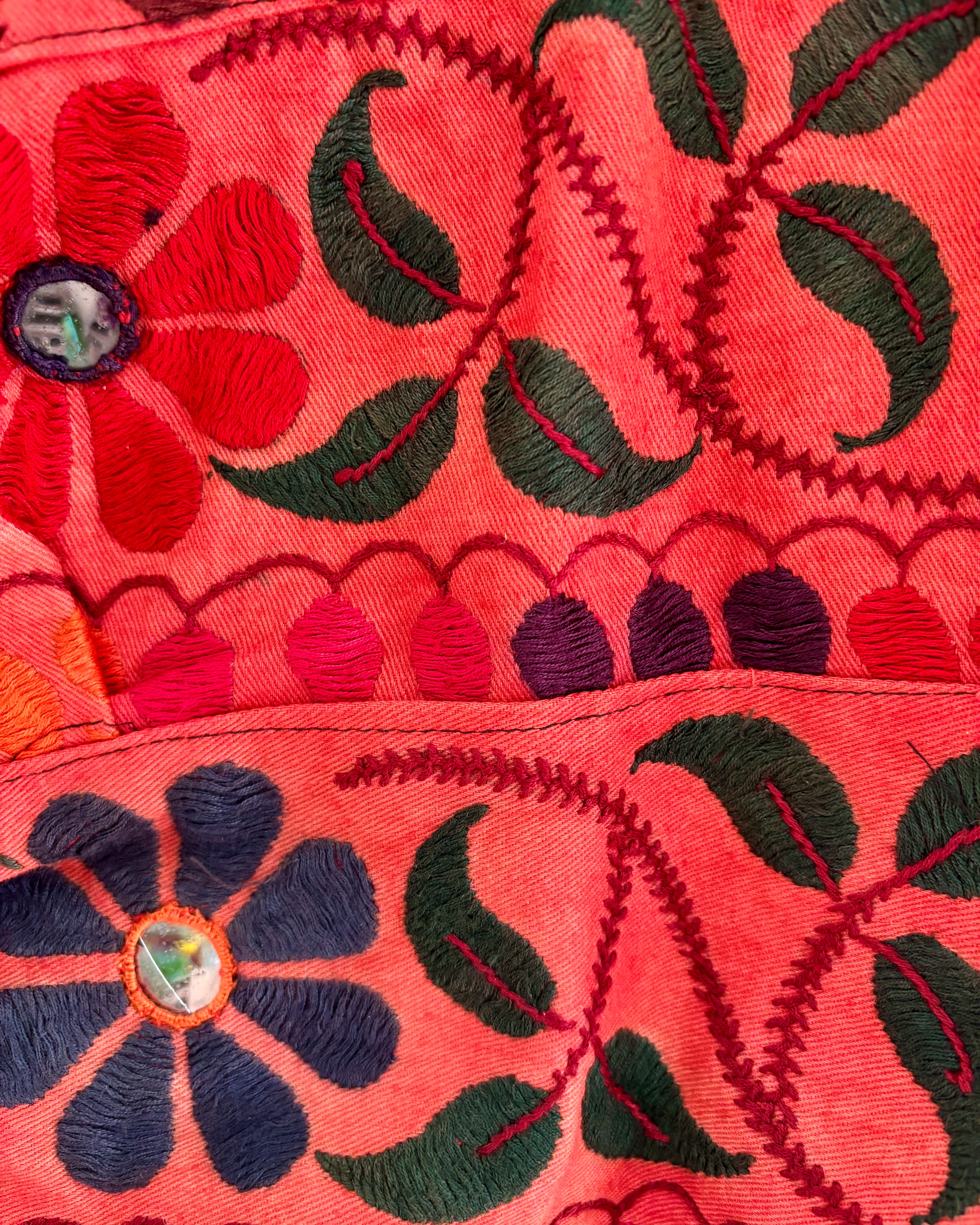 Bohemian Blossoms Embroidered Top & Skirt Set