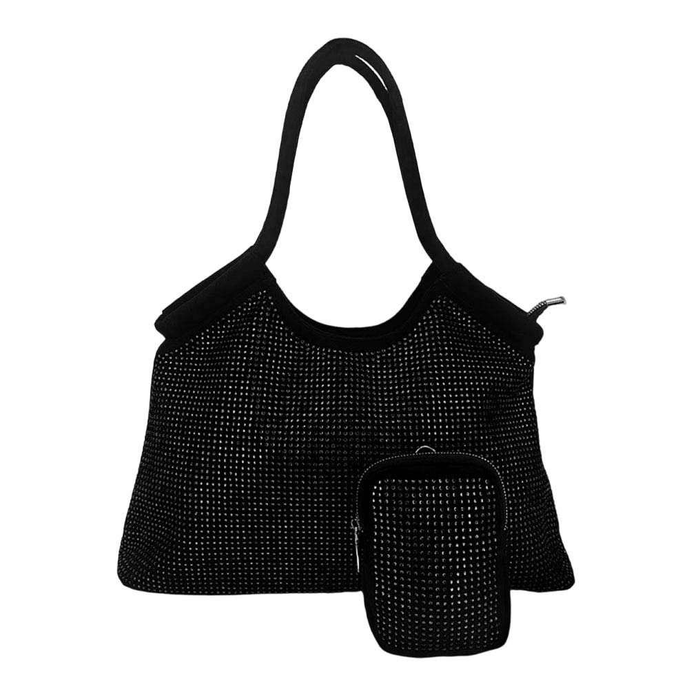 Elegant Black Tote With Mini Pouch