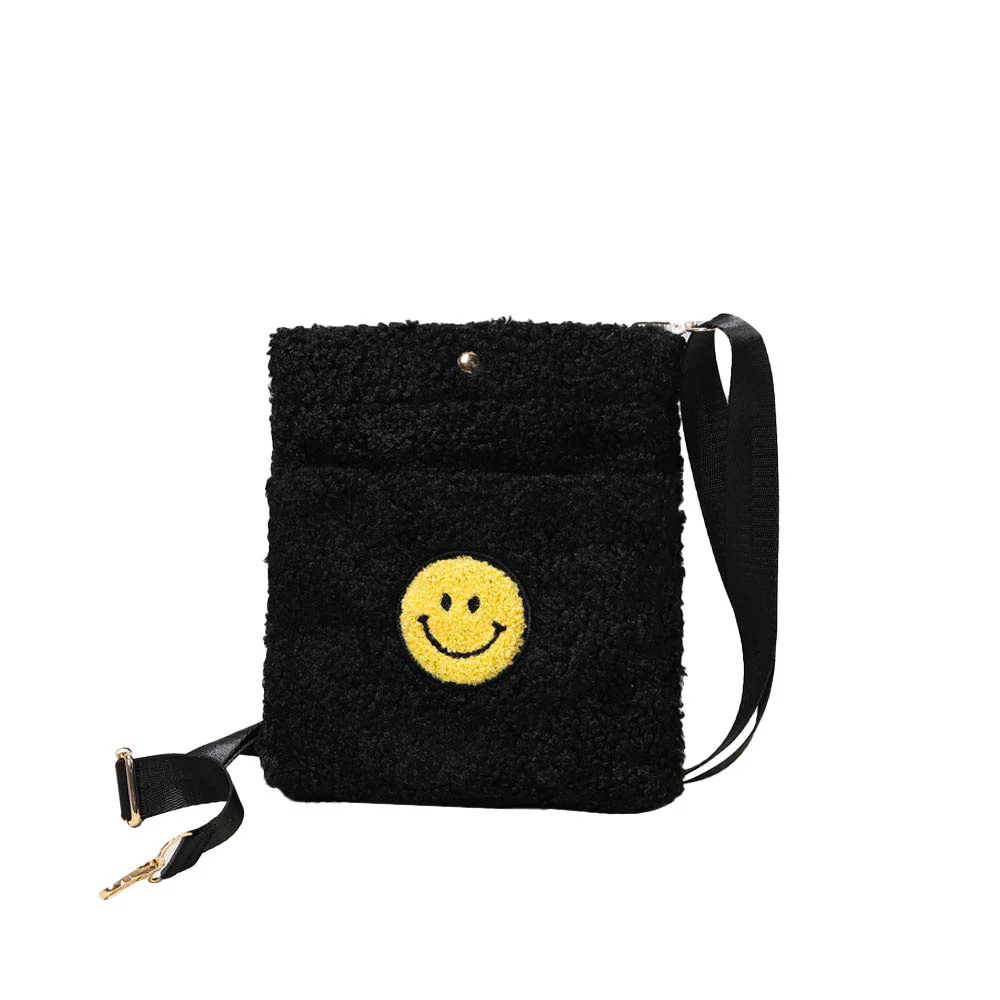 Cozy Smiley Crossbody Bag