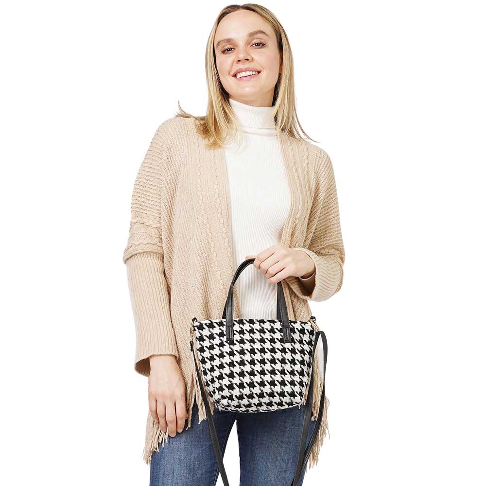 Chic Houndstooth Tote Bag